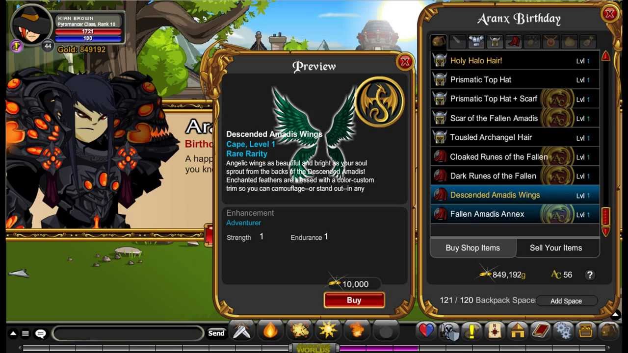 =AQW= Aranx's Birthday Shop! All items (Rares) YouTube