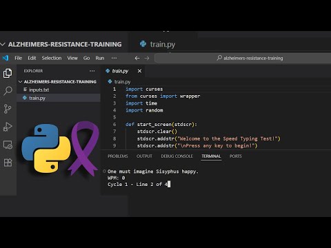 ART, Using Python to Train Alzheimer’s Resistance, Memory, WPM - Insignificant Student (1/3000).