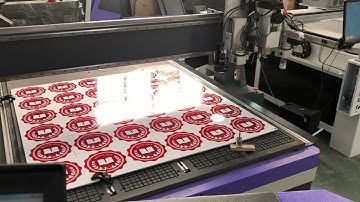 1325 cnc router machine with oscillating knife CCD camera too cutting test