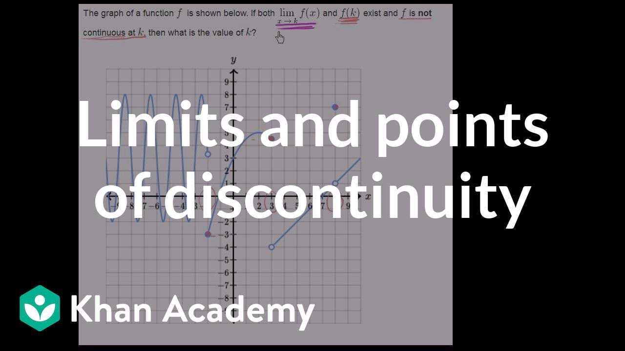 Limit and function defined at point of discontinuity | Limits | Differential Calculus | Khan Academy