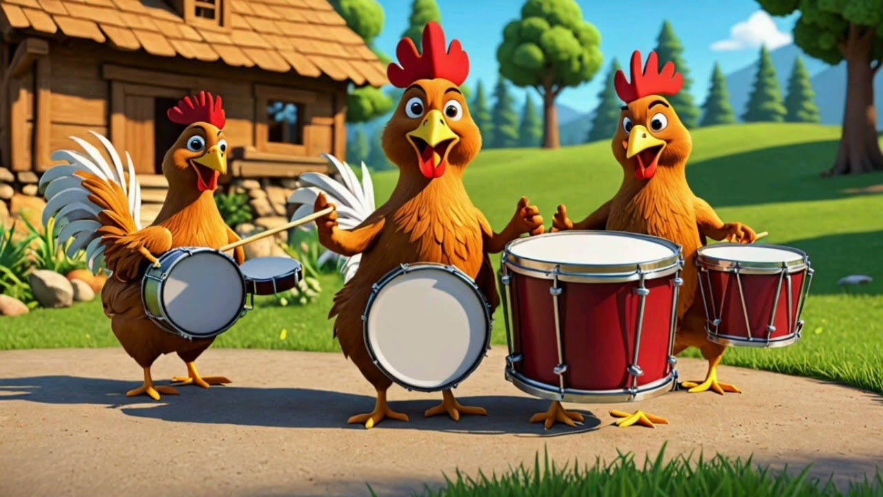 Chicken Parade with Drums and Feathers – Fun Farm Marching Song for Kids