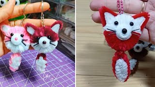 How to make a simple fox-shaped keychain / Creative idea from woven wire