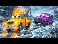 What Happens When A Purple Jeep Is Stuck? Epic Tow Truck Rescue Adventure! 😱🚙