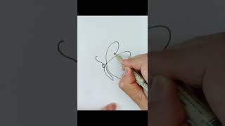 One line drawing a butterfly
