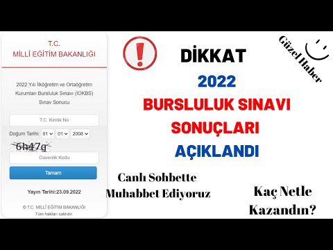 2022 Bursluluk Sınav Sonuçları Açıklandı