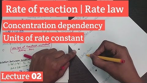 Rate of reaction | what is rate law | concentration dependency of rate of reaction | Rate constant