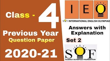 IEO Class 4 Question Paper 2020 international English Olympiad