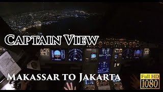 ( CAPTAIN VIEW - Ind ) Airbus A320 Makassar to Jakarta Night - by Vincent Raditya Batik Air