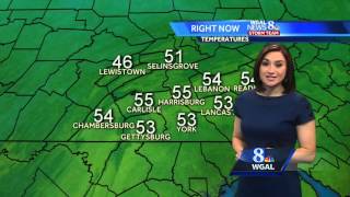 Rainy, breezy and cool today