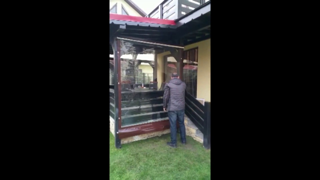 Rulouri transparente, folie cu capse si bride,folie terasa,folie foisor, pereti antivant