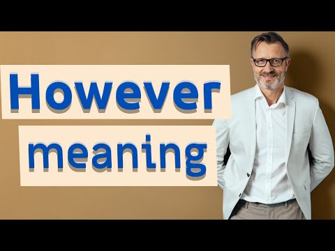 However | Meaning of however