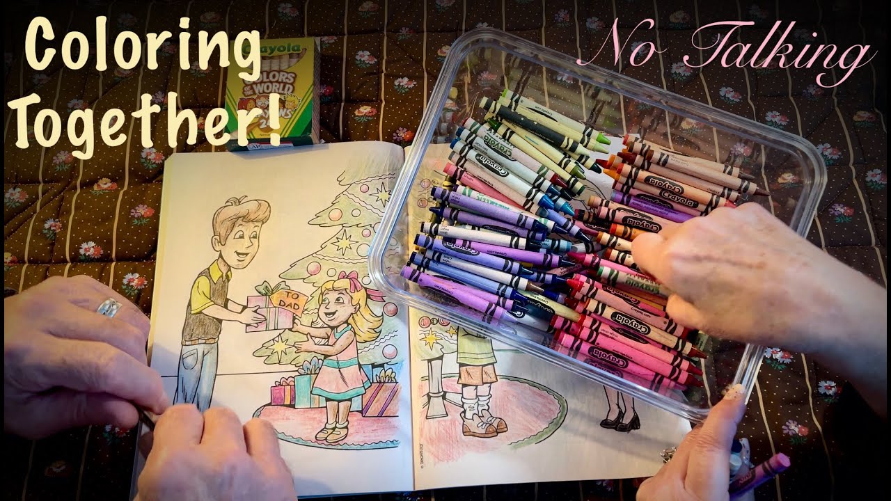 ASMR Coloring together! Husband vs Wife Coloring Styles! (No talking version) Subscriber request