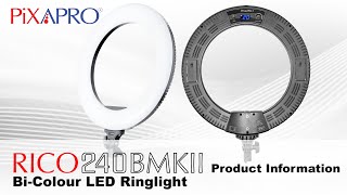 PIXAPRO RICO240B MKII - Bi-Colour Balanced LED Ring Light screenshot 5