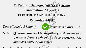 2014 Mdu BE BTech AEIE 4th Sem Electromagnetic Theory Question Paper