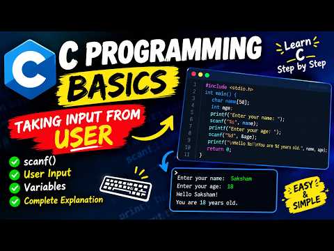 C Language Tutorial for Beginners  | Taking User Input