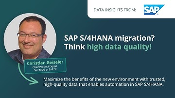 SAP S/4HANA migration? Think high #dataquality!