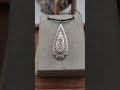Stanley Silver Tone Teardrop Necklace with Pink Accents