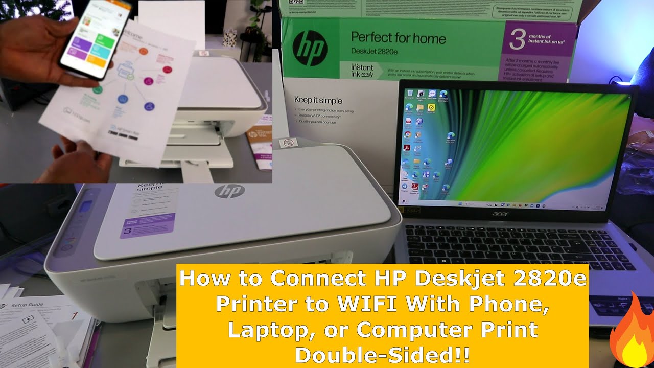 How to Connect HP Deskjet 2820e Printer to WIFI With Phone, Laptop, or ...