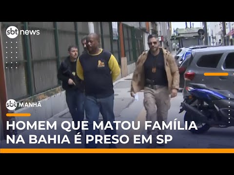 Video homem-que-matou-mulher-e-filhos-na-bahia-e-preso-em-jacarei-sp-sbt-manha