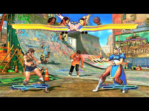 Julia Christie Vs Chun Li Elena Hardest AI Street Fighter X Tekken 