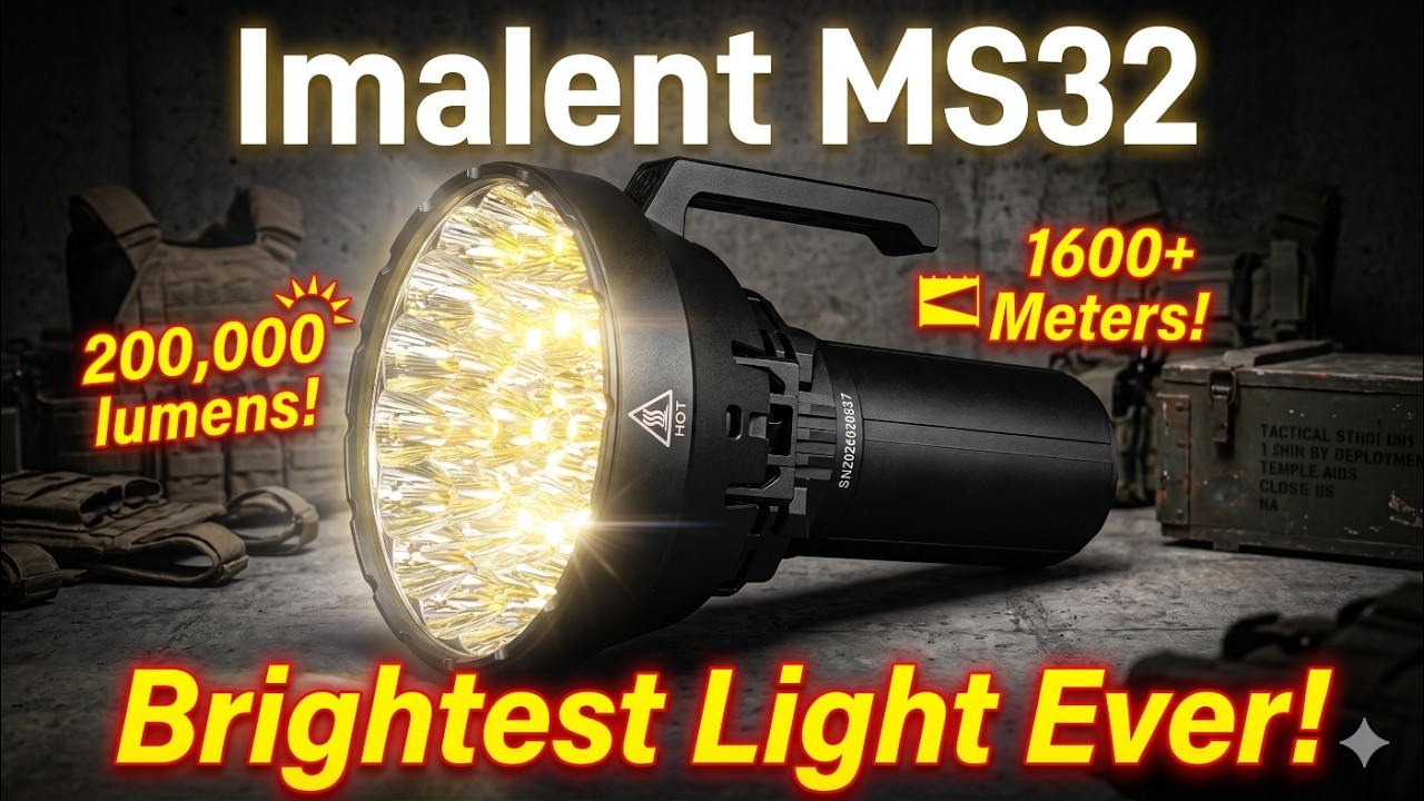 Imalent MS32 - Worlds Brightest Light! 200,000 Lumens! - YouTube