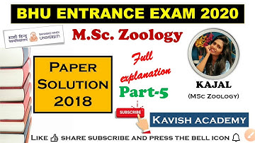 BHU MSc Zoology entrance exam 2018 paper Solution |part -5| by kajal