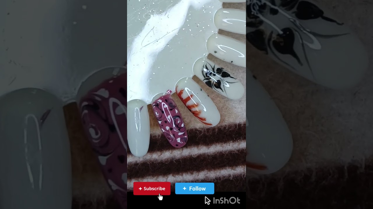 simple nail art designs with marble nail art 🎨