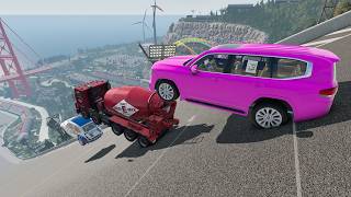 big and small cars vs car bjump arena #beamngdrive #crashdrive #beamng
