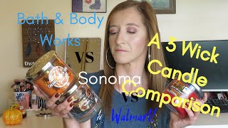 A 3 Wick Candle Comparison - Bath & Body Works VS Kohls VS Main Stays - Which Is Best?!