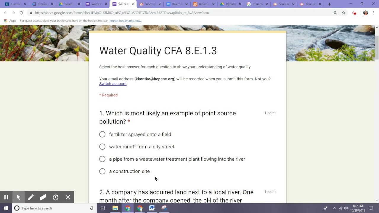 Water Quality Quiz Read Aloud YouTube