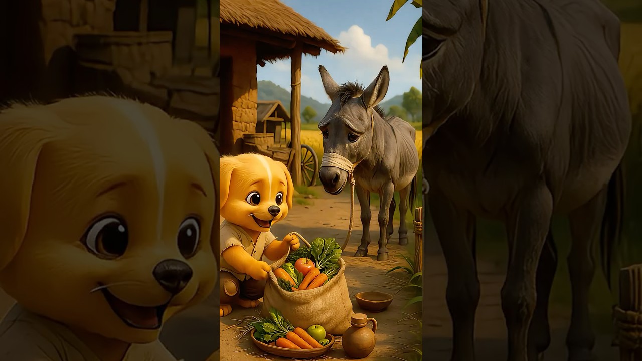 "The Poor Puppy Saved The Donkey From Hunger, So His Owner Beat Hi Down. 