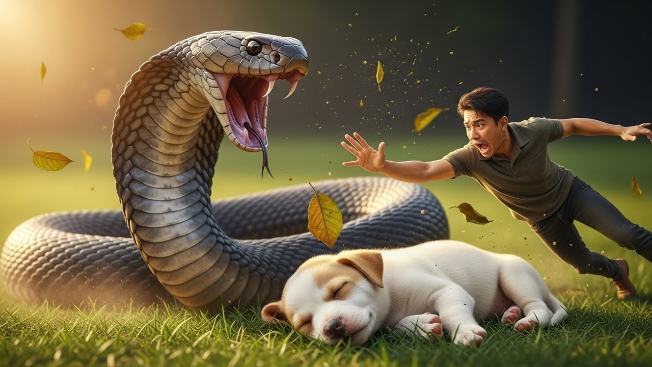 King Cobra Attacks Sleeping Puppy – Shocking Rescue Caught on Camera!