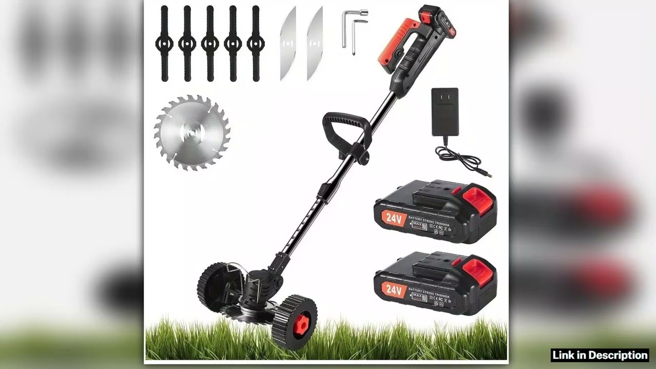 Electric Weed Wacker Eater Battery Powered 1500mAh Cordless Grass Trimmer Battery Operated