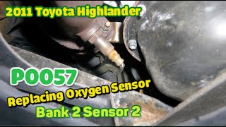 Replacing oxygen sensor bank 2 sensor 2 on Toyota Highlander 2008 2009 2010 2011 2012