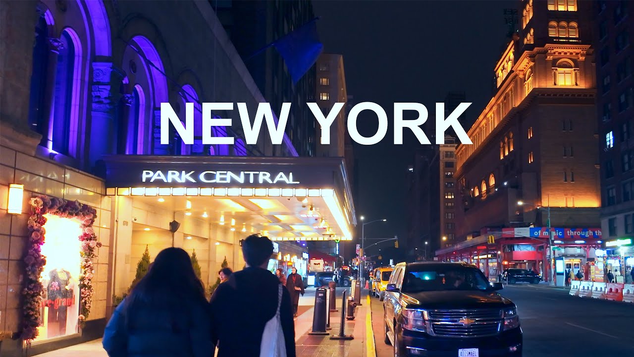 NY Night City in 4K Manhattan Walking Tour
