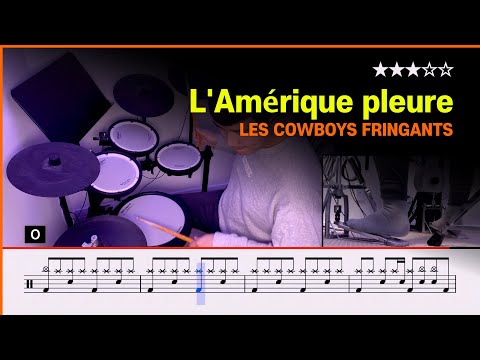 LES COWBOYS FRINGANTS - LAmrique pleure (★★★☆☆) <strong>Pop</strong> <strong>Drum</strong> Cover with Sheet Music