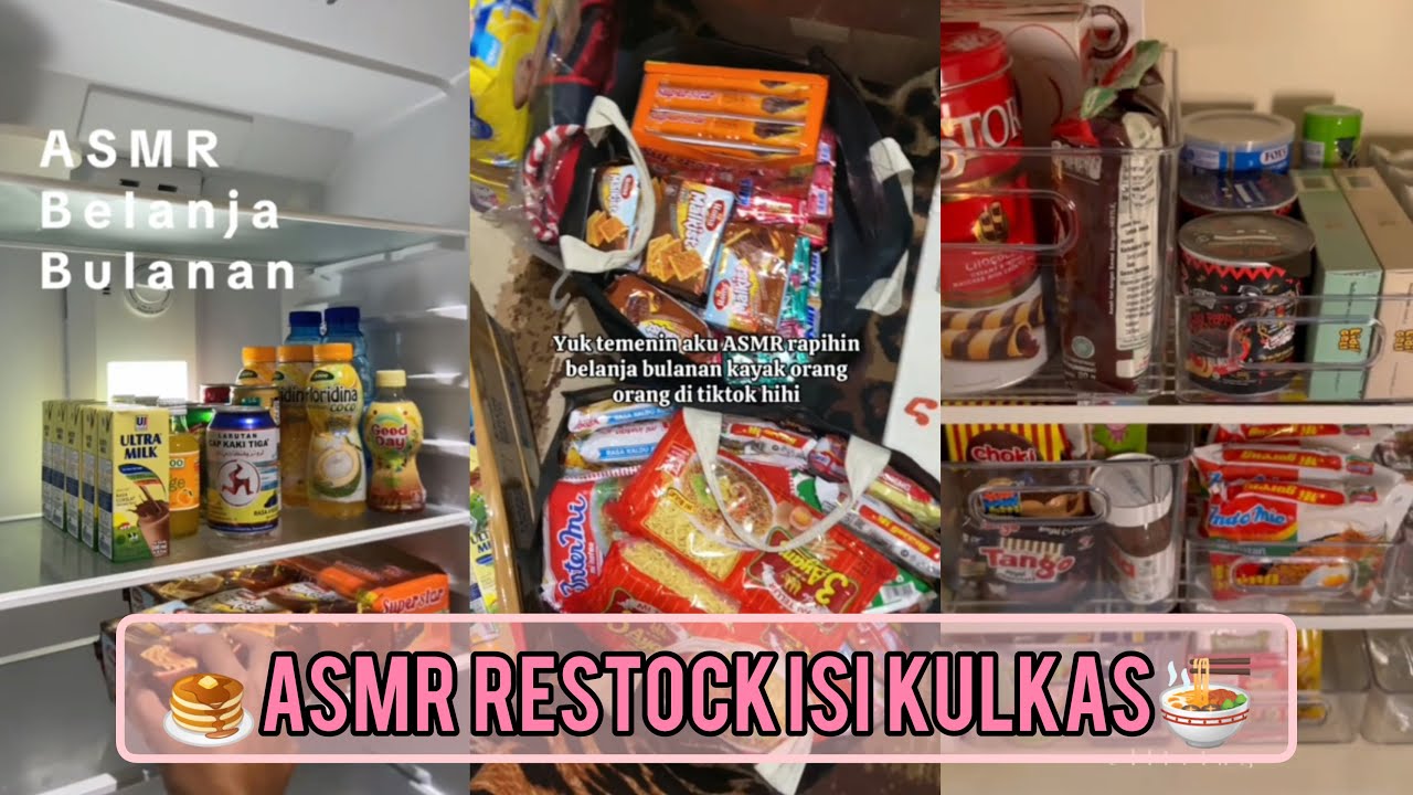 ASMR Restock and Refil Isi Kulkas Check 🥞//part 114🌺