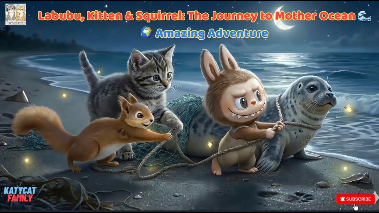 [ASMR] Labubu, Kitten & Squirrel: The Journey to Mother Ocean 🌊 I KatyCatFammily I Ep. 16