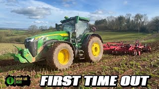 FIRST JOB FOR THE 6MT TERRANO & 8R410, FERT SPREAD IN THE 8R370, AND THE HARVESTER AT CAPACITY