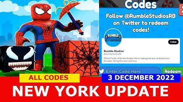 NEW UPDATE CODES *NEW YORK* [UPDATE 25] ALL CODES! Mining Clicker Simulator ROBLOX| December 3, 2022