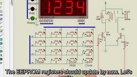Password Based Keypad Door Lock Using Atmega16  - Simulation output of Changing the password