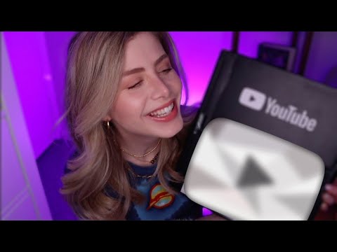 ASMR| Unboxing my 100K Silver Play Button ▶️
