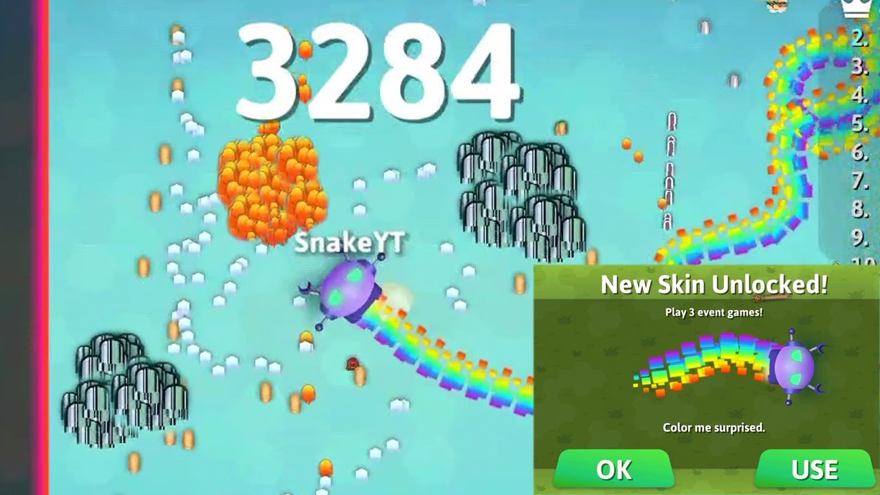 Snake.io - NEW EVENT!! Rainbow Storm !! ALL SKINS UNLOCKED!! BEST &EPIC  SNAKEio GAMEPLAY 