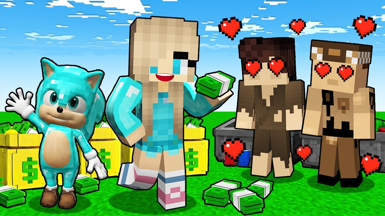 BERCA VE KIZ BEBEK SONİC ZENGİN OLUP FAKİR ERKEKLERİ ETKİLEDİ - Minecraft