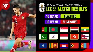 Leg 2 Results: FIFA World Cup 2026 AFC Asian Qualifiers