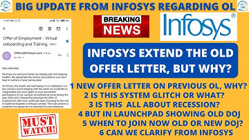 BIG BREAKING NEWS FROM INFOSYS | INFOSYS EXTEND THE OLF OFFER LETTER BUY WHY? | WHEN TO JOIN NOW????