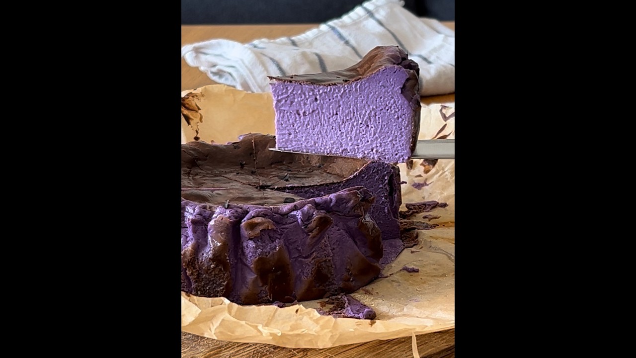 How to Make Ube Basque Cheesecake | Easy Burnt Cheesecake Recipe with a Filipino Twist!
