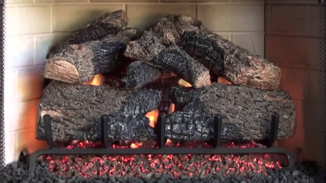 Peterson Gas Logs   Charred Oak Demo