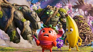 Fruit Heroes vs Pastel Magic Zombies in the 5D Neon Forest – Exploding Mushrooms, Flying Petals screenshot 5