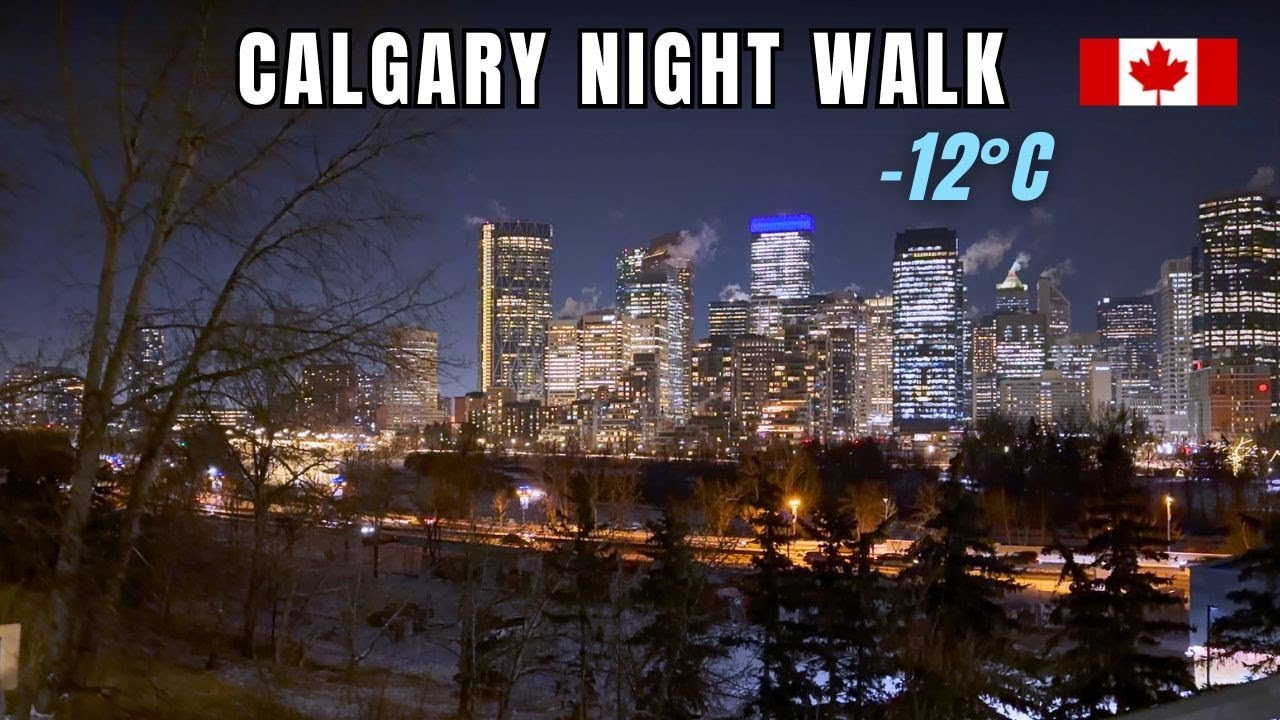 Calgary at –12°C 🇨🇦 | Quiet Winter Night Walk & City Lights | 4K Ultra HD (Late January 2026)